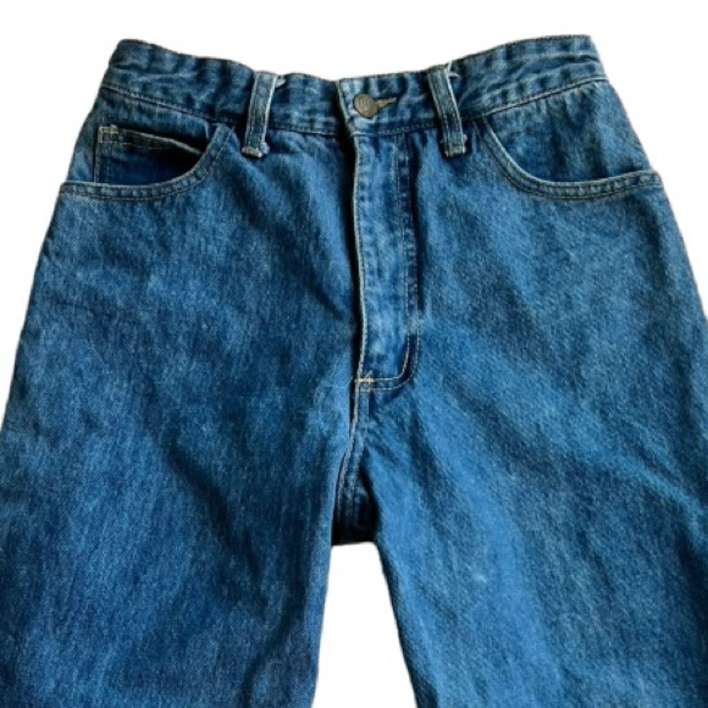 Vintage Guess USA 90’s Triangle Logo High Rise Tapered Ankle Zipper Jeans Sz 29 - Picture 3 of 14